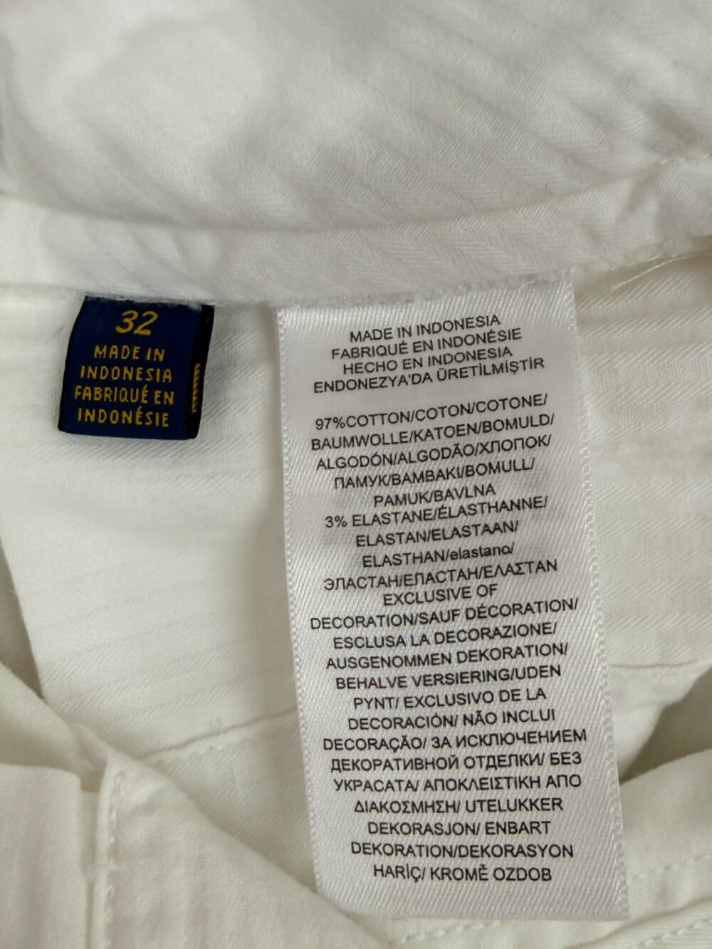 Polo Ralph Lauren Shorts Men 32 White Stretch Classic Fit Flag Embroidered Chino - Picture 5 of 13